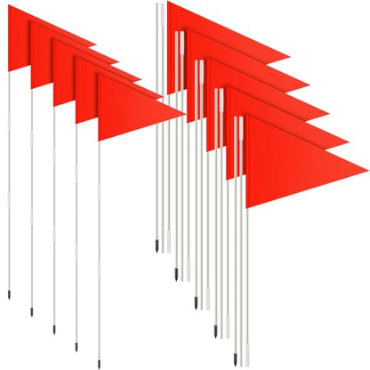 Fanfanwin 10 Pcs Soccer Corner Flags 72 Inch Portable Training Agility Poles Fiberglass Flag Pole for Outdoor Grass Fields Soccer Training