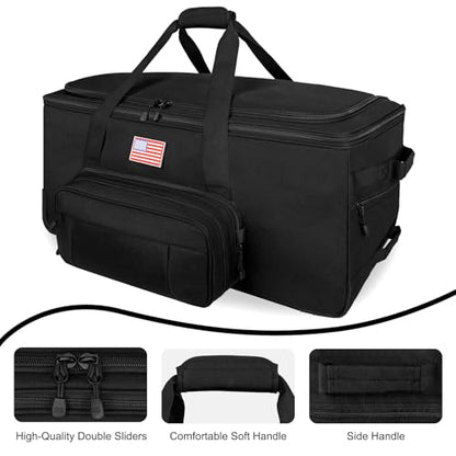 150L Large Rolling Duffle Bag with Wheels, Heavy Duty 32'' Tri-Wheel Gear Hauler for Camping,Moving Sports Equipment,Military & Airline Checked Bag Approved,Black - color: Black