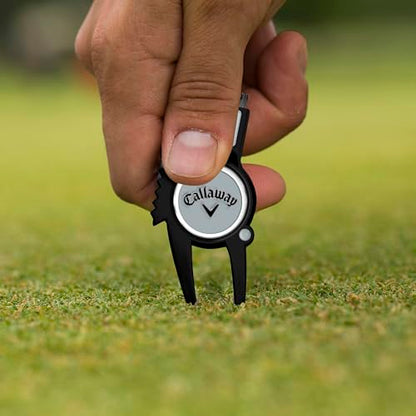 Callaway 4-in-1 Golf Divot Repair Tool - color: Black/Silver