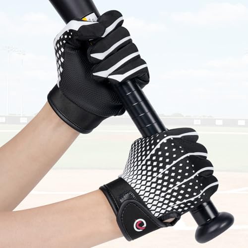 Kids Baseball/Softball Batting Gloves Youth,Super Grip Teeball Gloves for Boys and Girls - size: Youth XS/S(5.5-6in)