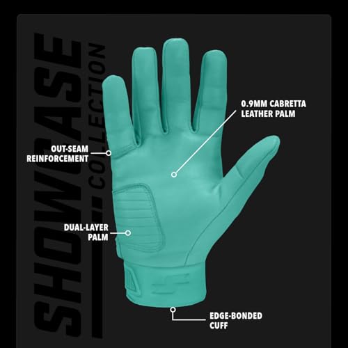 SSK Showcase Youth Baseball Batting Gloves - Durable Full Cabretta Leather Glove - 8 Colors