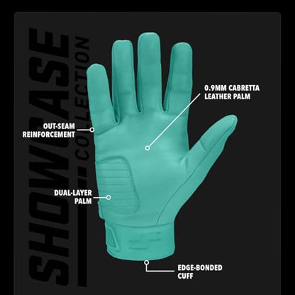 SSK Showcase Youth Baseball Batting Gloves - Durable Full Cabretta Leather Glove - 8 Colors
