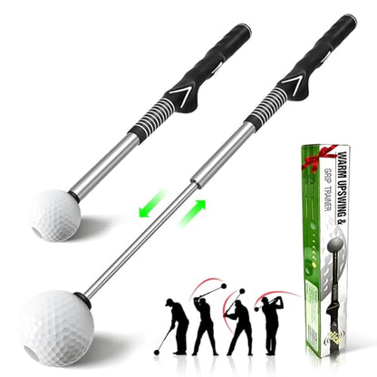 Retractable Golf Swing Trainer - Pro Handed Click Stick Golf Grip Trainer | Golf Grip Swing Training Aid Ideal for Beginners