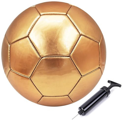 Soccer Ball Size 3 4 5 DIY Craft Boys Girls Adults Birthday Gift with Pump Needle Training Practice - color: Rose Golden, style: Size 4