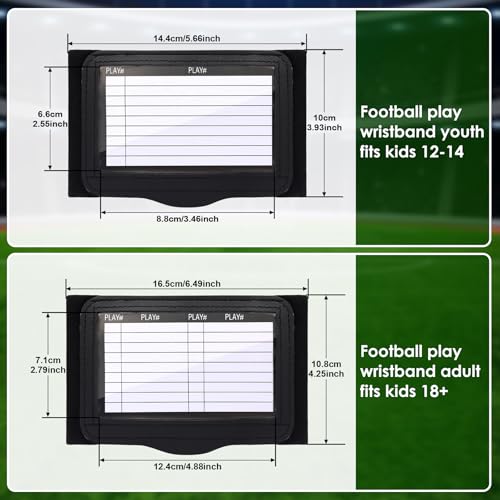 12 Pack Football Play Wristband - Football Quarterback Play Wristbands for Adult - Softball Wristbands for Signs for All Sports with 3 Compartments