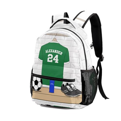 Soccer Sport Player Jersey Forest Personalized School Backpack for Teen Kid-Boy/Girl Primary Daypack Travel Bookbag - color: Option 28