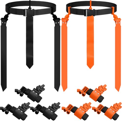 Junkin 6/8/10 Players Flag Football Sets Adjustable Football Belts and Flags for Youths Teens Kids Adults Players Sports Team - color: Orange,black
