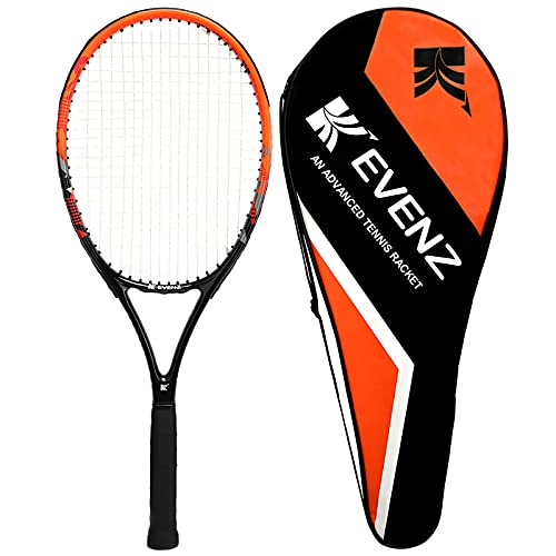KEVENZ Tennis Racket for Adults, Tennis Racquet with Carring Bag, Carbon Fiber, Light Weight and Shock Resistant, Orange