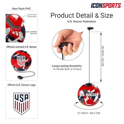 Icon Sports Official Licensed International Clubs Size 5 Training Soccer Ball | U.S. Soccer, Navy