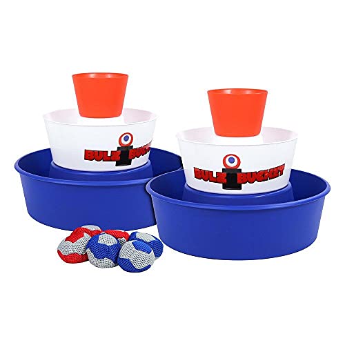 BULZiBUCKET Game by Water Sports - Beach, Tailgate, Camping, Yard, and Pool Games- Indoor/Outdoor Kids Toys - Pool Accessories Perfect for Family Game Night (Red/White/Blue) - color: Red/White/Blue