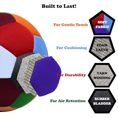 Indoor Soccer Ball Size 4 Soft & Safe Kids Indoor Ball for Home and Yards The House Ball Ideal for Silent Dribbling, Training, Perfect Soccer Gift, Fun Soft Soccer Ball