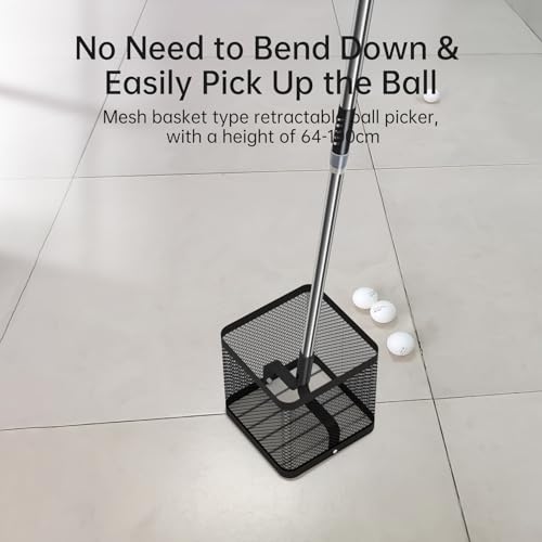 PONGBOT Table Tennis Ball Picker Retractable Ping Pong Ball Collector-Can Store 150+ Balls