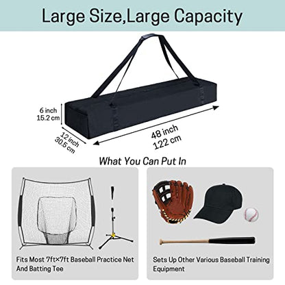VISEMAN Baseball Softball Bow Style Net Replacement Bag Only,Baseball Practice Net Bag,Baseball Net Duffel Bag - Fits 7 x 7 Practice Net Systems for Teams & Coaches - color: Black