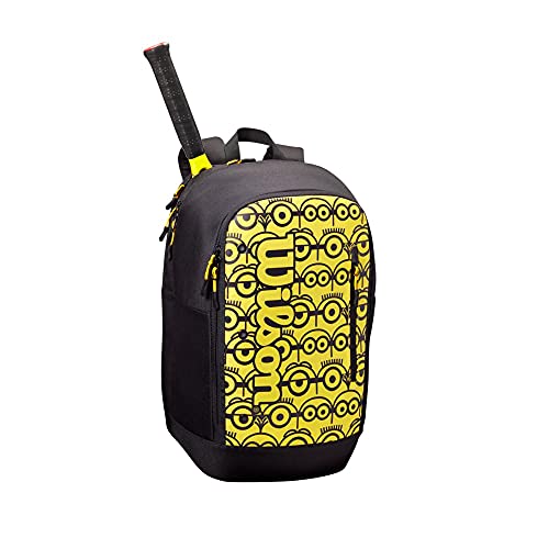 Wilson Minions Tour Tennis Backpack, Up to 2 Rackets, Yellow/Black, WR8013801001