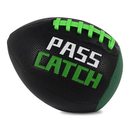 PassCatch Pee Wee Size Training Football, Fatherless Bounce Back Football Training Equipment Composite Leather Improving Enhance Solo Passing Catching Skills Official Size(Ages3-9,Deflated)