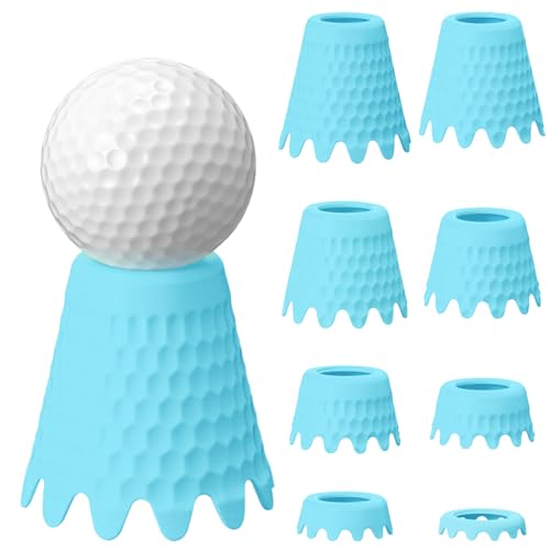 8 Pack Golf Simulator Tees, TPU Golf Tees 1/4"-2" Height, Durable Practice Tee for Indoor Outdoor Winter Training, Driving Range & Turf Mats - color: Blue