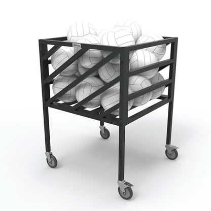 Murray Sporting Goods Premium Portable Volleyball Cart | Black Volleyball Metal Storage Cart with Wheels