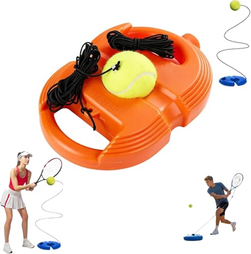 2026 Tennis Balls Training Baseboard,Tennis Trainer Balls with String, Tennis Rebounder with Weighted Base, Portable Tennis Trainer for Home, Tennis Practice Kit for Backyard - color: Orange_1pcs