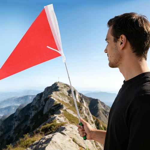 Toyvian Telescopic Flagpole, 2 Pack 3.9ft Extendable Tour Guide Flag Pole with Foam Handle Lightweight Handheld Flag Pole for Teachers Tour Guides Coaches Outdoor Sports Events