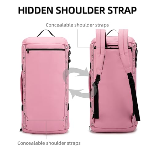 ROYALFAIR Basketball duffel bag Large Sports Bag with Separate Ball Holder & Shoes Compartment,Best for Basketball, football,Volleyball,Gym - color: pink