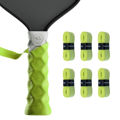 Hesacore Hesatac Overgrip Tape – for Pickleball, Padel & Tennis – Made for Hesacore Grips – Sweat Absorbing, Soft, Anti-Slip, Stretchable Overgrip - color: Neon Green, size: 6-Pack