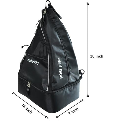 Pickleball Sling Bag with Shoe Compartment for Men & Women – Large Paddle Backpack with Fence Hook & Water Bottle Holder – Fits 2 Pickleball Paddles or Tennis Rackets