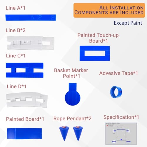 Reusable Basketball Court Stencil Kit for Concrete, Basketball Court Marking Kit, Plastic Material, Sun-Resistant NOT Paper Board, Durable,Can be Used More Than 20 Times. (Free Throw Line) - style: FREE THROW LINE