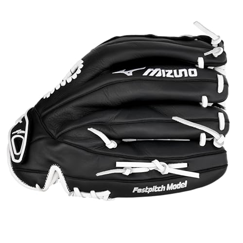 Mizuno Prospect Select Fastpitch Softball Glove Series | Full Grain Leather | Female Specific Patterns | Buttersoft Palm Liner - color: Tartan Flex Web - Black/White