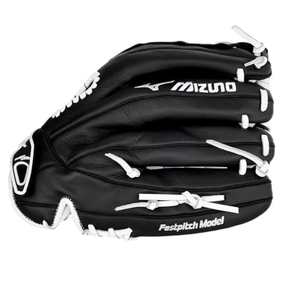 Mizuno Prospect Select Fastpitch Softball Glove Series | Full Grain Leather | Female Specific Patterns | Buttersoft Palm Liner - color: Tartan Flex Web - Black/White