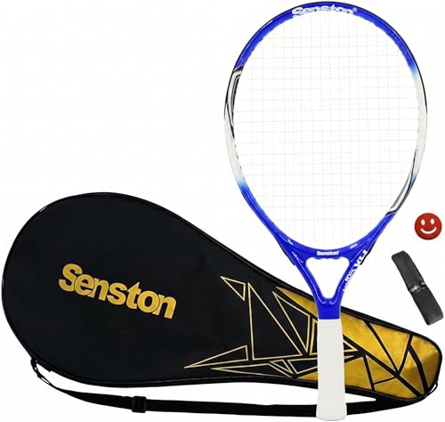 Senston 19" 23" 25" Kids Junior Tennis Racquet for Kids Children Boys Girls Tennis Rackets with Racket Cover - color: Blue, size: 19 inch