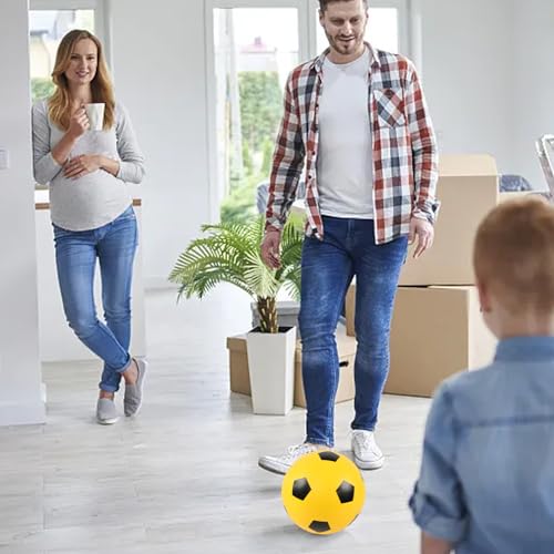 Silent Soccer Ball, Sponge Foam Footba ll,High Density Soft Quiet so ccers, No Noise Bouncing Ba ll Quiet Training for Home Practice, Home Training,Suitable for Boys and Girls,8.27in