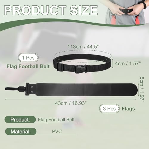 Flag Football Set, Adjustable Flag Football Belt - color: Black