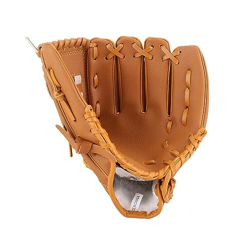 Baseball Glove Right Hand Throwing Baseball Gloves Baseball Catching and Pitching Training Tools for Baseball Beginner Youth (Gray : Brown, Size : 10.5 inches) - size: 10.5"