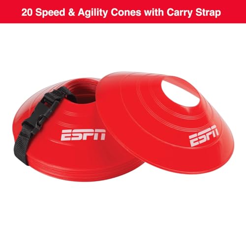 ESPN Youth Football Quarterback Training Equipment, Football Accessories Include Flags, Passing Target, Cones, and Pump, Designed for Outdoor Games