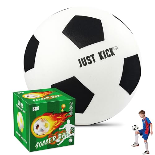 SRG Silent Foam Soccer Ball – Airless Indoor House Ball for Quiet Training, Soft Durable Foam Design, Multi-Use for Dribbling Practice, Gift for Soccer Fans, Sizes 3/5 / 7