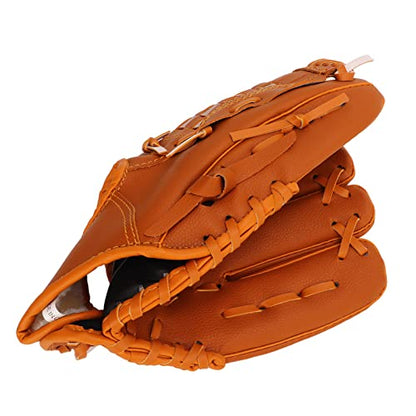 Baseball Pitcher Mitt Optimal Balance PVC Brown Catching Glove for Baseball Training for All Ages - size: 12.5 Inch