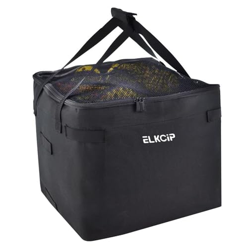 Tennis Balls Hopper Bag, Replacement Storage Bag with Side Pockets, Lightweight Teaching Cart Bag for Pickleball, Baseball Ball, Table Tennis, Frame Not Included