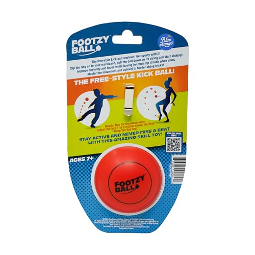 blue orange Soccer Ball Foot Fidget, Sport Toy, Solo Active Play, Special Needs Ball, Stress Ball, Kick Practice Training Workout for Football, Soccer Players, FootzyBall Games
