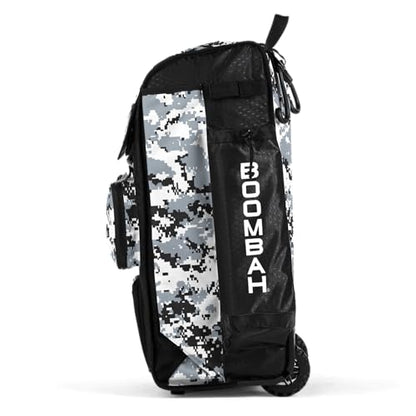 Boombah Rolling Catchers Superpack Baseball/Softball Gear Bag Digital Camo - 23-1/2" x 13-1/2" x 9-1/2" - Multiple Colors - Telescopic Handle and Holds 4 Bats - Wheeled Version - color: Black/Gray