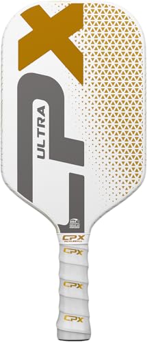 CPX Ultra Series Fiber-Reinforced Friction Surface Pickleball Paddle - 16mm Polypropylene Honeycomb Core, Lightweight for Speed