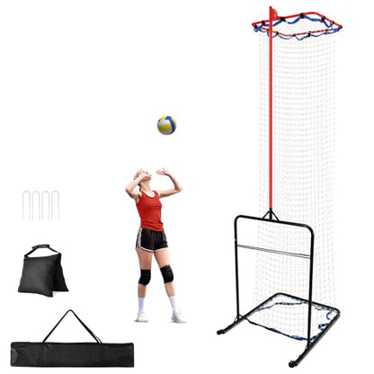Volleyball Setter Trainer Net 8 Adjustable Heights,Sturdy and Durable 130inch Volleyball Setter Training Equipment 6 Adjustable Angles for Serving,Spiking,and Setting Training