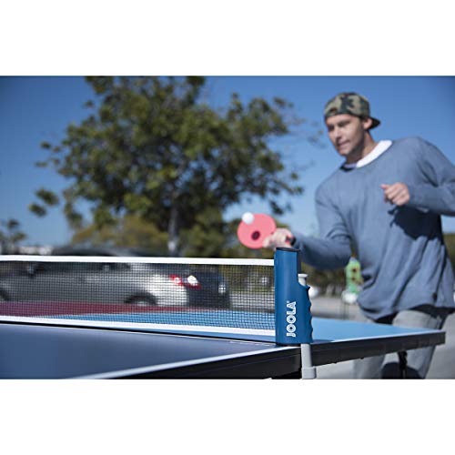 JOOLA Retractable Ping Pong Net for Any Table - Portable Table Tennis Net and Post Set Stretches 5.75' & Clamps Up to 2" Thick - Optional Racket and Ball Set, Games for Family