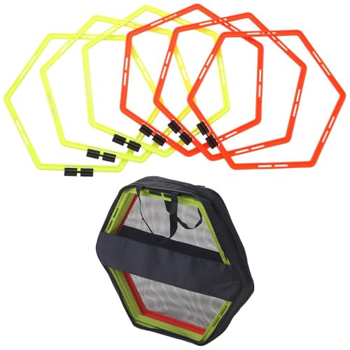 Japard Hex Agility Rings for Speed Training & Agility Footwork Training Speed Hurdles Ladder with Carrying Bag