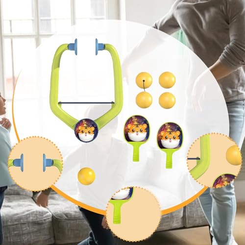 Yiju Indoor Hanging Table Tennis Training,Self Exercise,Parent Child Toy,Paddles and Balls Hanging Table Tennis Set for Kids Teens