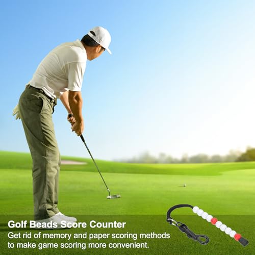PATIKIL Golf Bead Score Counter, Golf Stroke Counter Beads with Clips Golf Accessories for Golfer Strokes Count