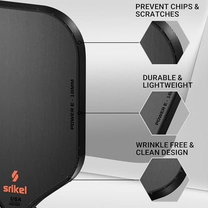 Pickleball Edge Guard Tape – Pickle Ball Paddle Edge Protection Tape 3 Pack, Paddle Head Edge Guard for 12MM to 20MM Rackets, Fits Perfectly Curved Edge, Easy Application, No Wrinkling - color: black 3k, size: 16mm Paddle
