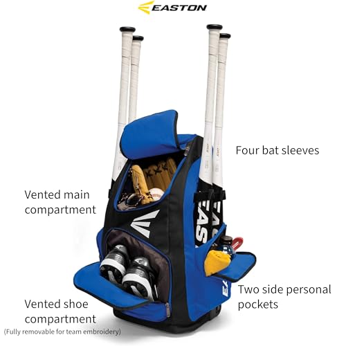 Easton | TRAVELER STAND-UP Wheeled Equipment Bag | Baseball & Softball | Multiple Colors - color: Navy