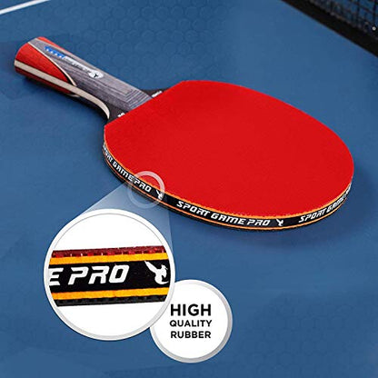 Ping Pong Paddle with Killer Spin + Case for Free - Professional Table Tennis Racket for Beginner and Advanced Players - Improve Your Ping Pong Skills with JT Ping Pong Paddle Set - color: Dark red