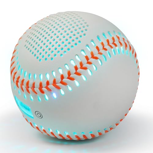 Glow Baseball Bluetooth Speaker，Portable Sports Gift for Fans, Waterproof Outdoor Speaker with Party Lights. - color: Orange