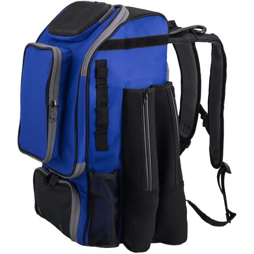 Tournament Backpack Baseball Bag, Large Capacity Bat Holder, Softball Bag with Shoe Compartment and Fence Hook, Royal/Black